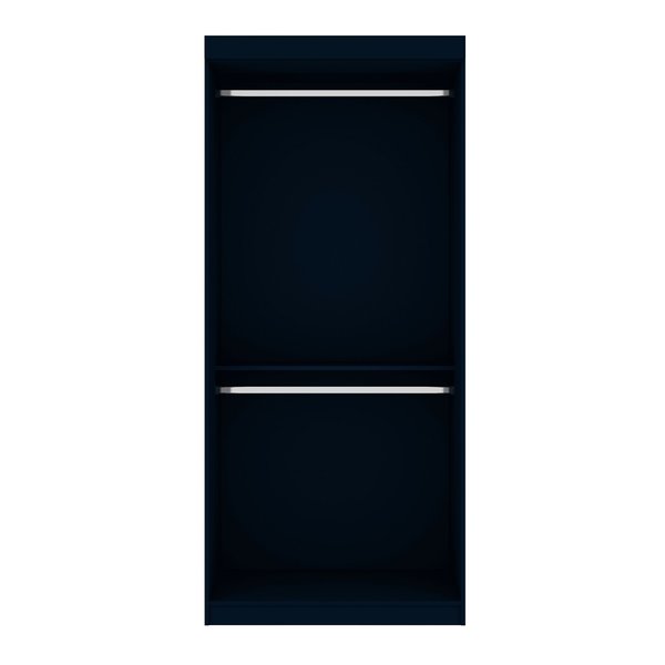 Manhattan Comfort Mulberry 35.9" Open Double Hanging Wardrobe Closet in Tatiana Midnight Blue 161GMC4